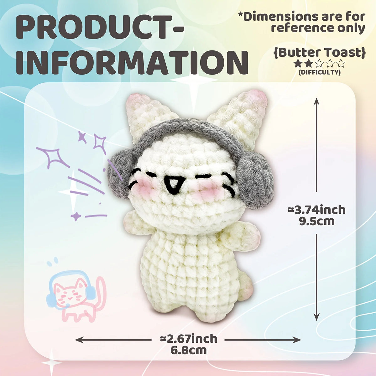 Headphone Kitten Crochet Kit for Beginners