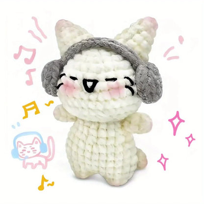 Headphone Kitten Crochet Kit for Beginners
