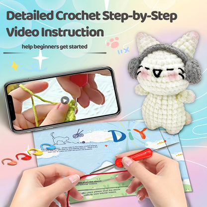Headphone Kitten Crochet Kit for Beginners
